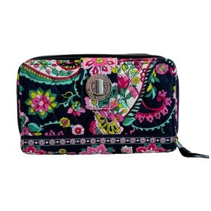 Vera Bradley Turnlock Wallet in Petal Paisley  new sip around closure
